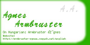 agnes armbruster business card